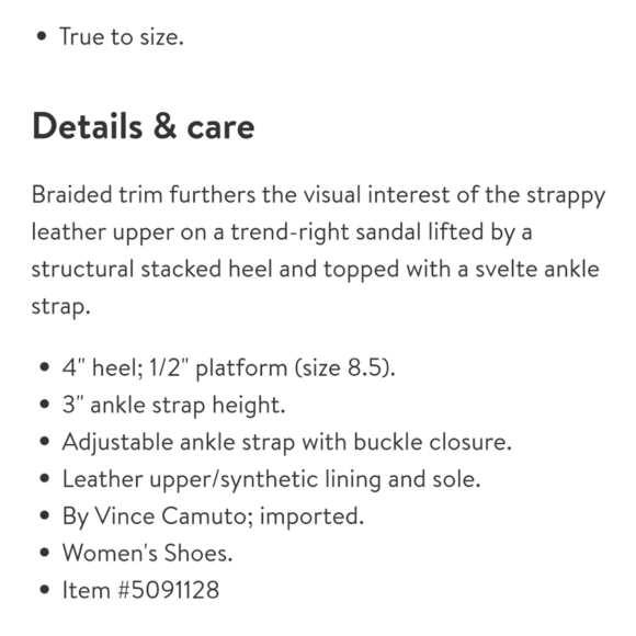 NWOT Vince Camuto Janil Leather Stacked Heel in Black - Picture 10 of 11